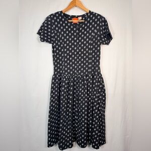 Vintage Liz & Co Black Floral Button-Front Women’s Dress